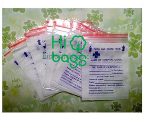 Medical zip poly bags A